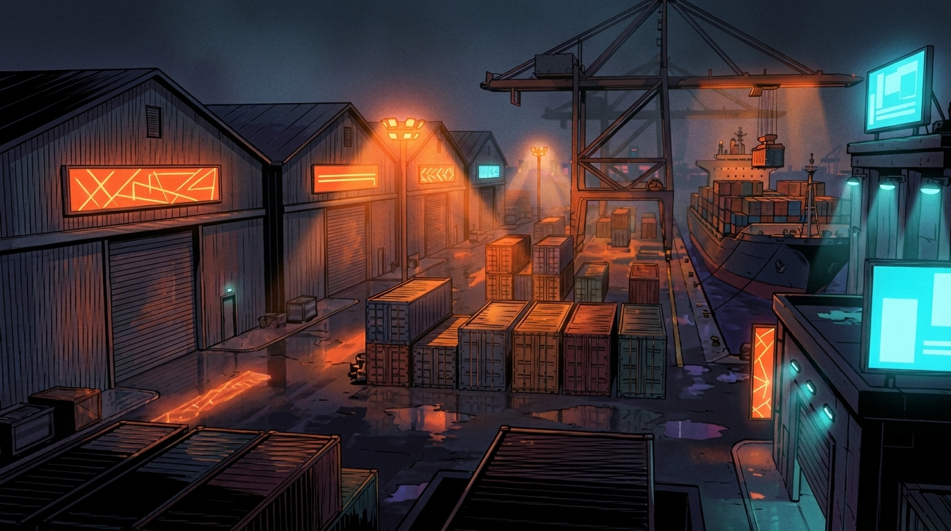 Port Gellhorn - Zone portuaire de Vice City dans GTA VI - ambiance 2