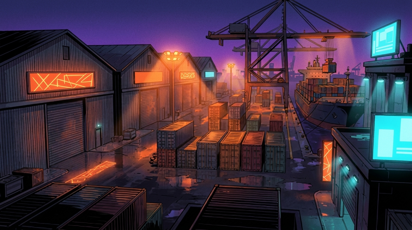 Port Gellhorn - Zone portuaire de Vice City dans GTA VI - ambiance 3