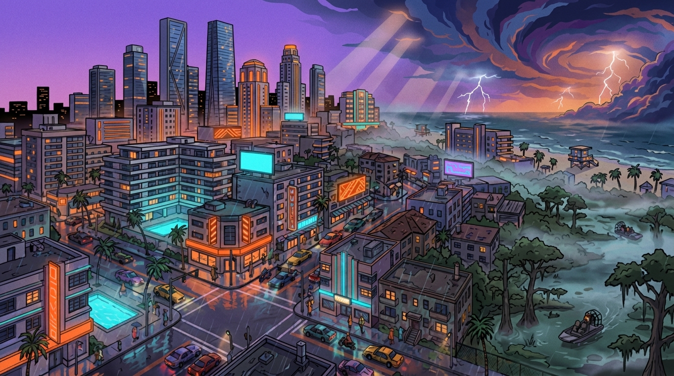 Vice City - La ville principale de GTA VI - ambiance 1