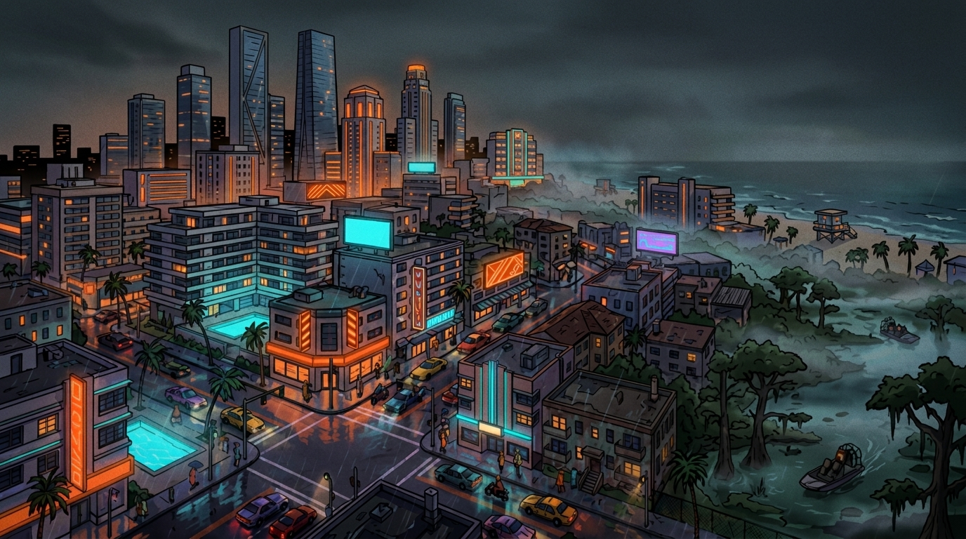 Vice City - La ville principale de GTA VI - ambiance 2