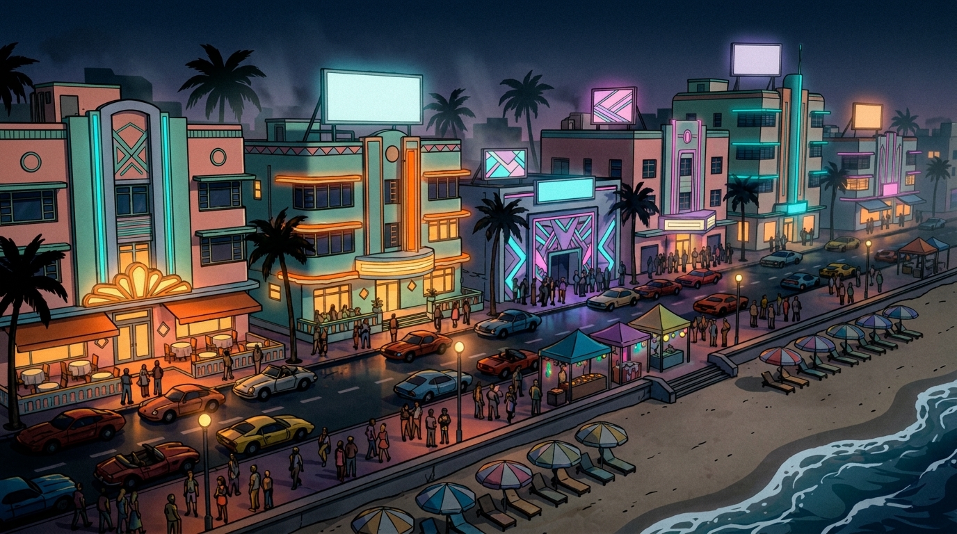 Vice City Beach - Le quartier balnéaire de GTA VI - ambiance 1