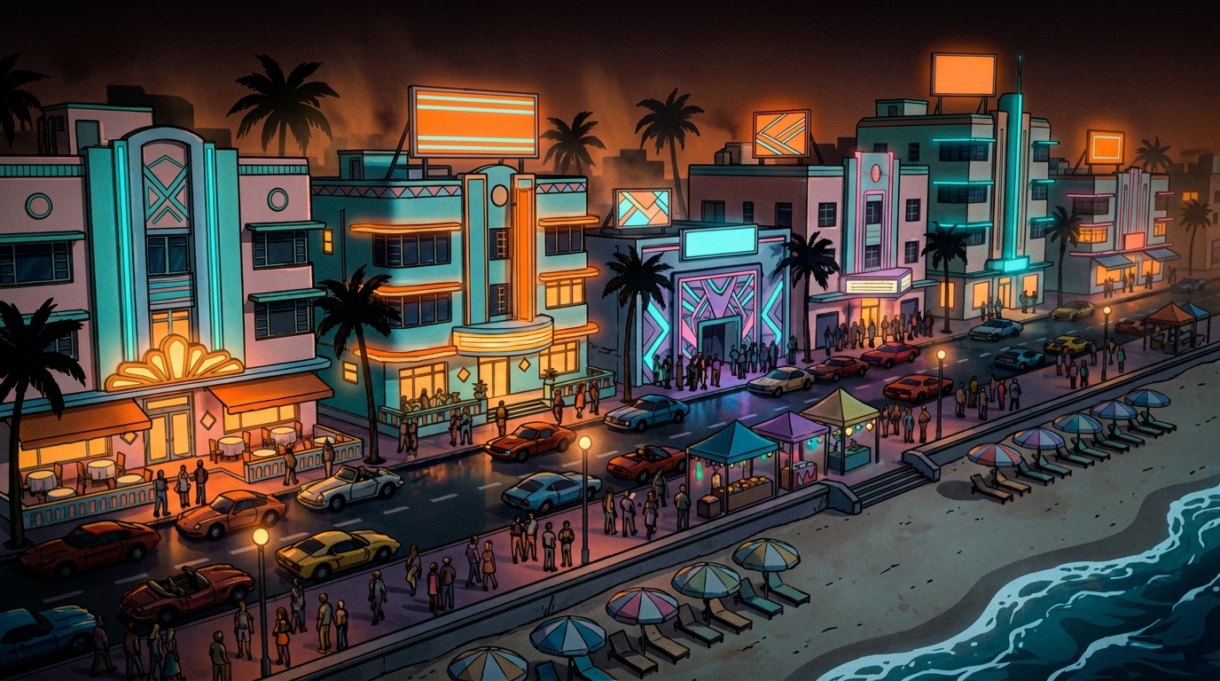 Vice City Beach - Le quartier balnéaire de GTA VI - ambiance 2
