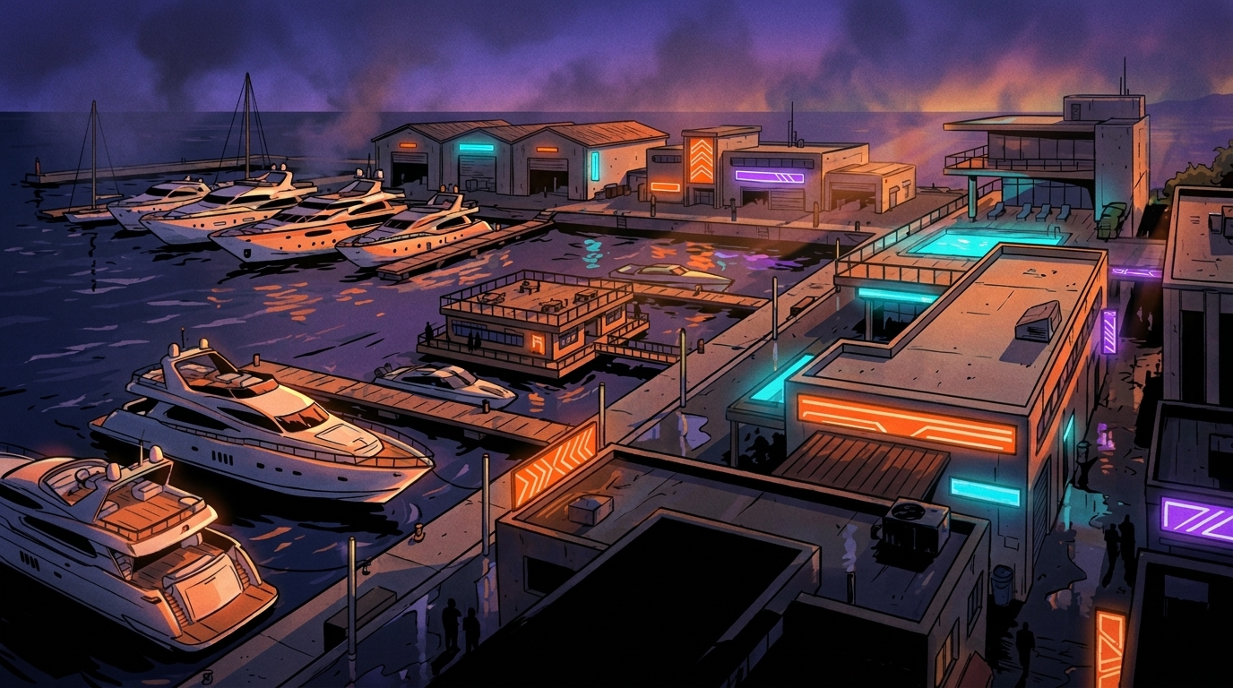 Vice City Marina - Le port de plaisance au coeur de GTA VI - ambiance 2